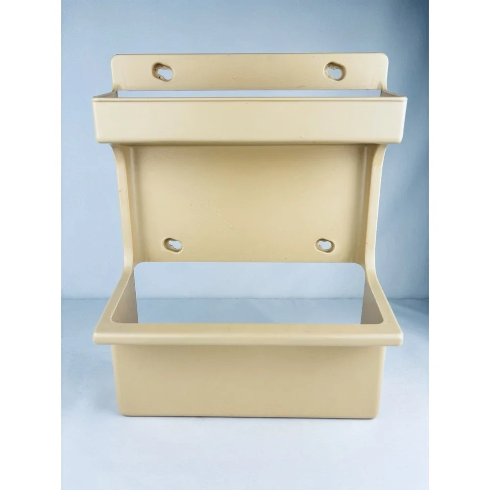 Vintage 1980s Rubbermaid Clean Up Caddy Tan Plastic Wall Mounts #2320